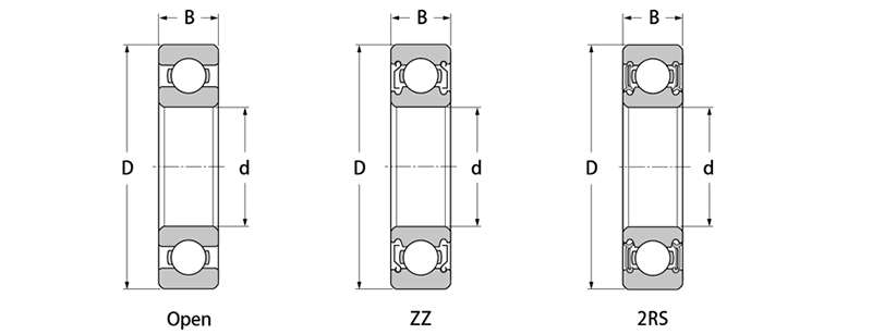 Deep Groove Ball Bearing drawing